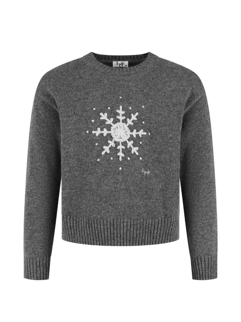 snowflake-embroidered sweater