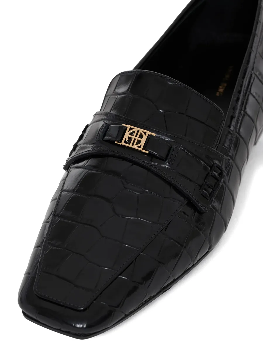 Freya crocodile-embossed loafers 7
