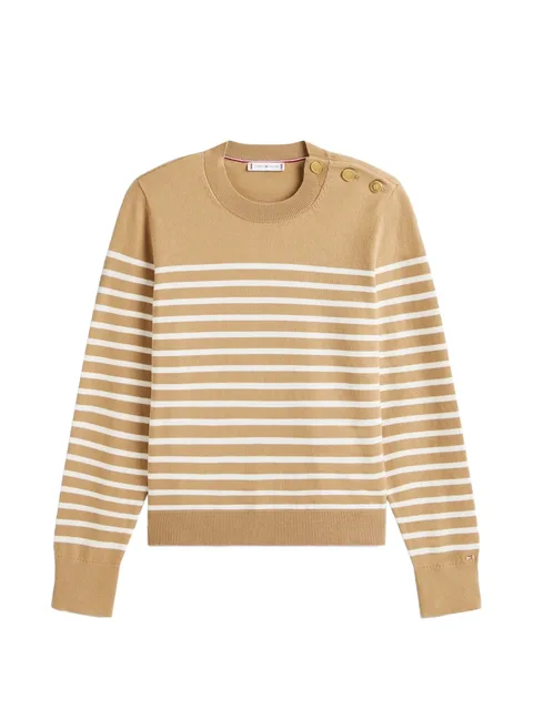 striped button-detail sweater