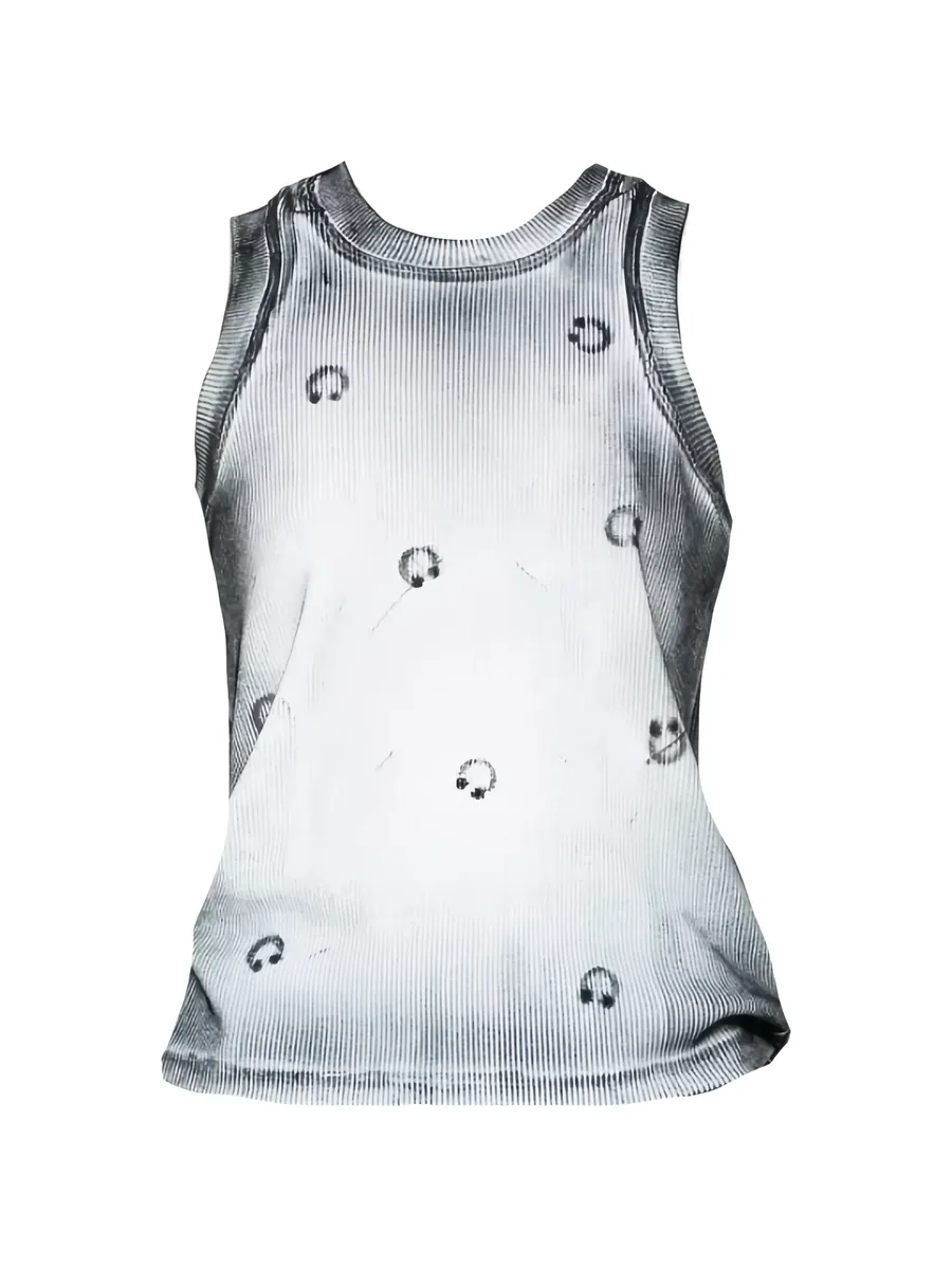 graphic-print ribbed-knit tank top 1