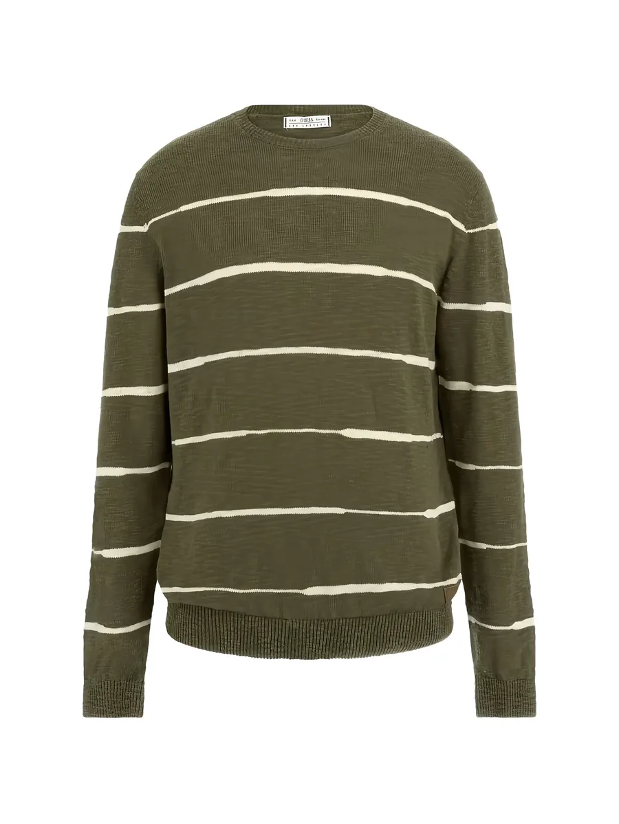linen-blend striped sweater 1