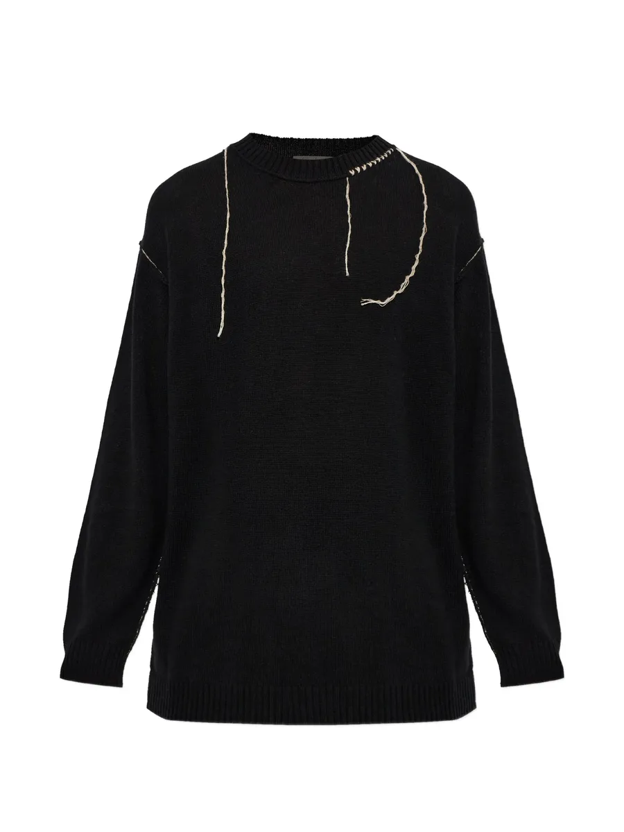 embroidered round-neck sweater 1
