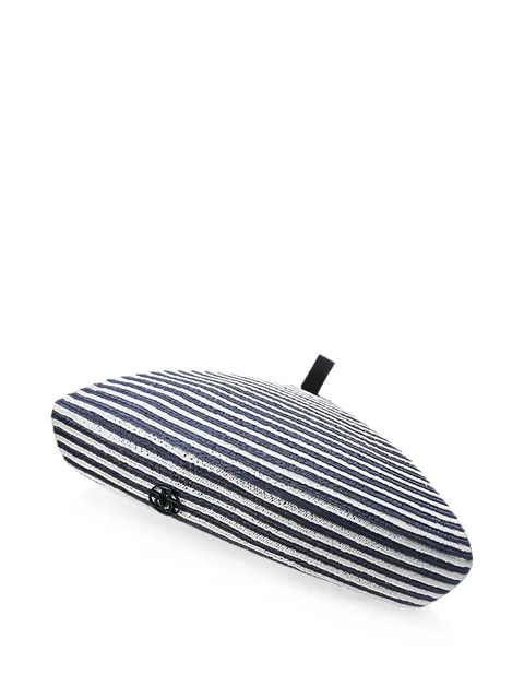 Marsha striped straw beret