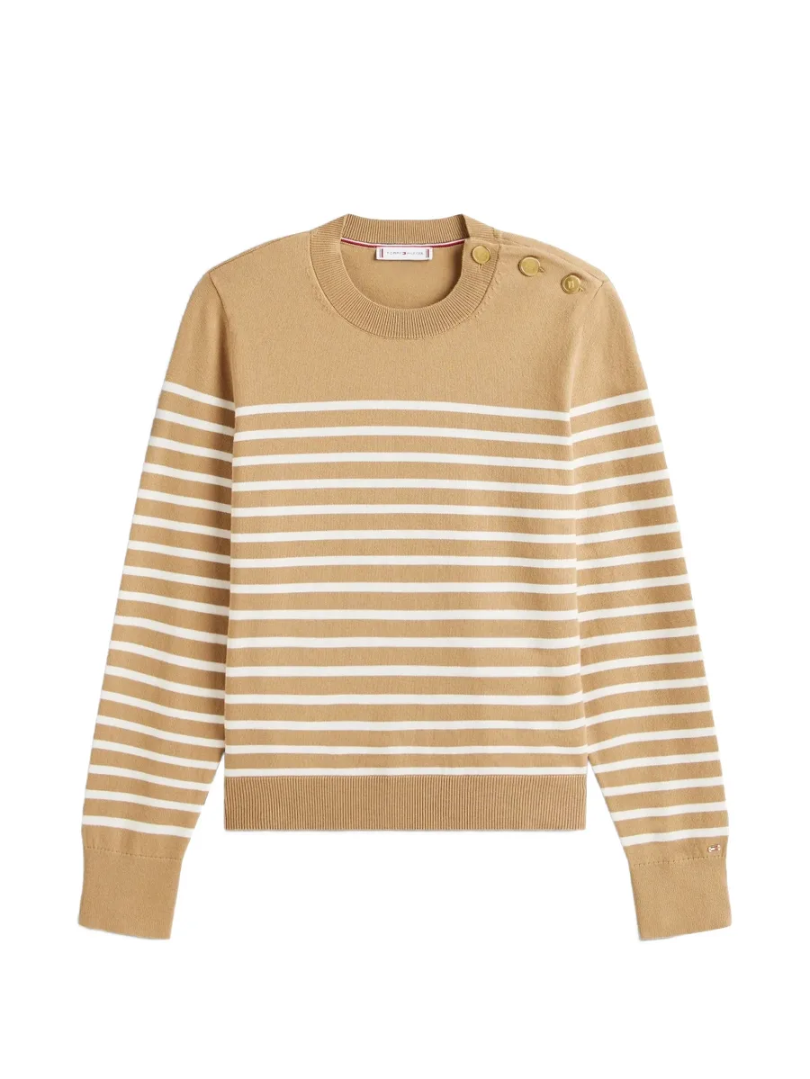 striped button-detail sweater 2