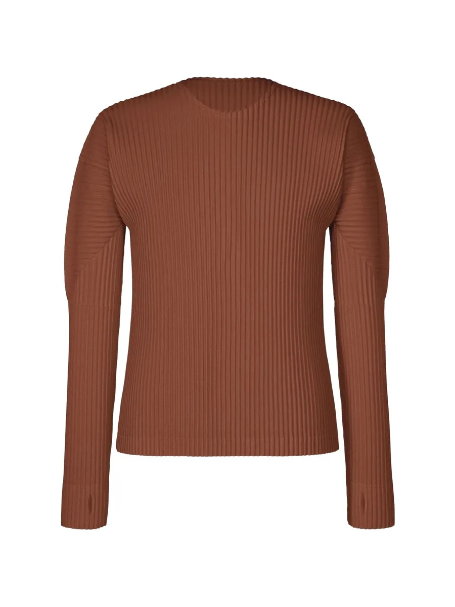 plissé-effect long-sleeve sweater 2