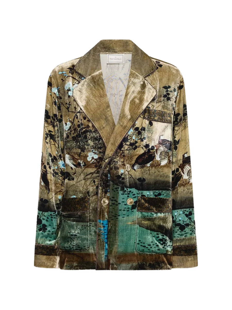 Kanpur landscape-print blazer 1