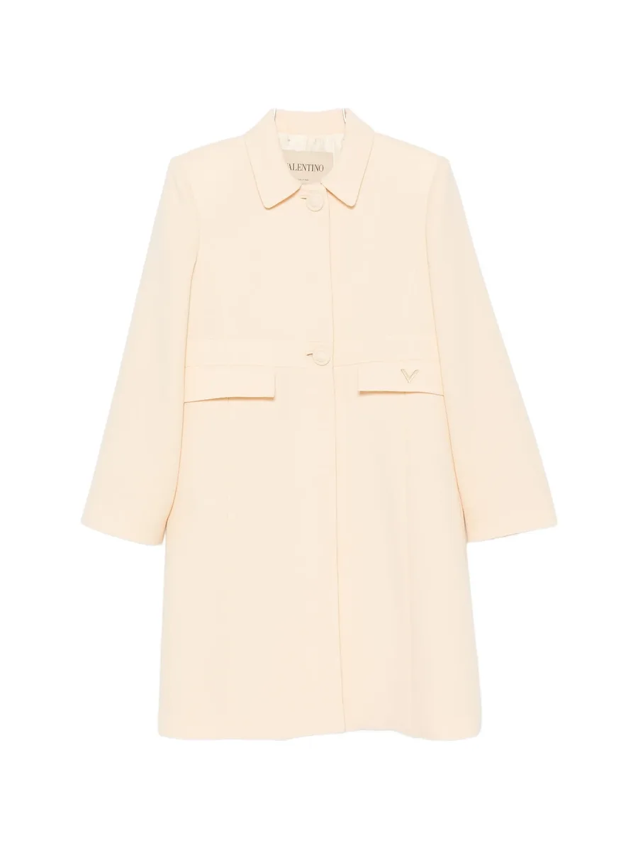 VLogo signature virgin wool coat 1