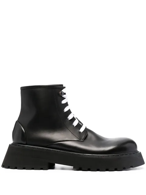 Micarro leather combat boots