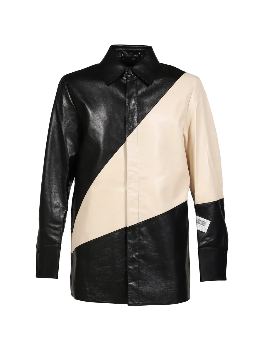 panelled leather shirt 1