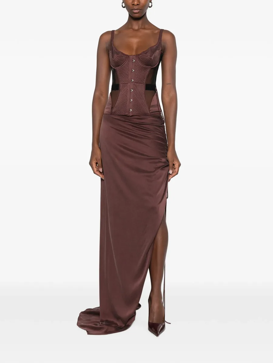 Maleena quilted corset maxi dress 2