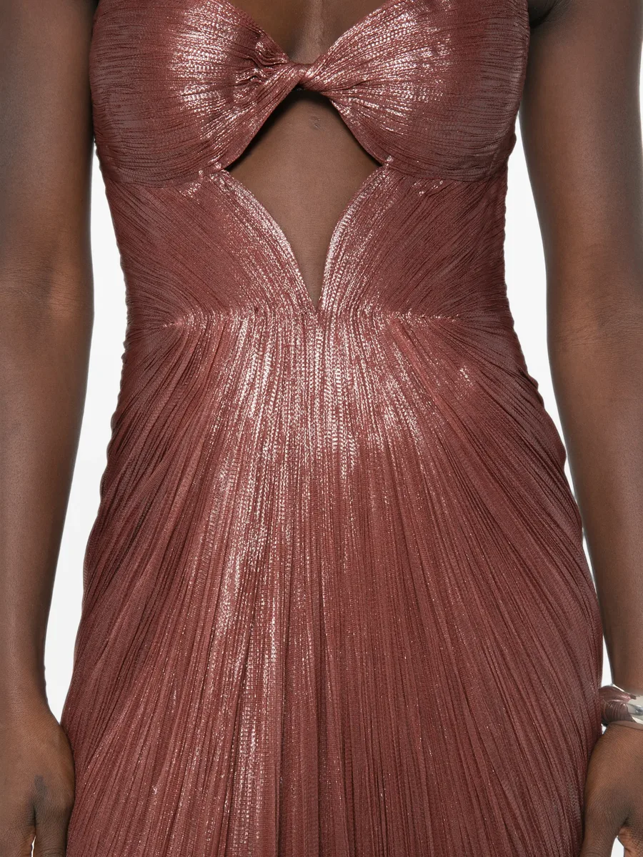 cut-out plissé maxi dress 5