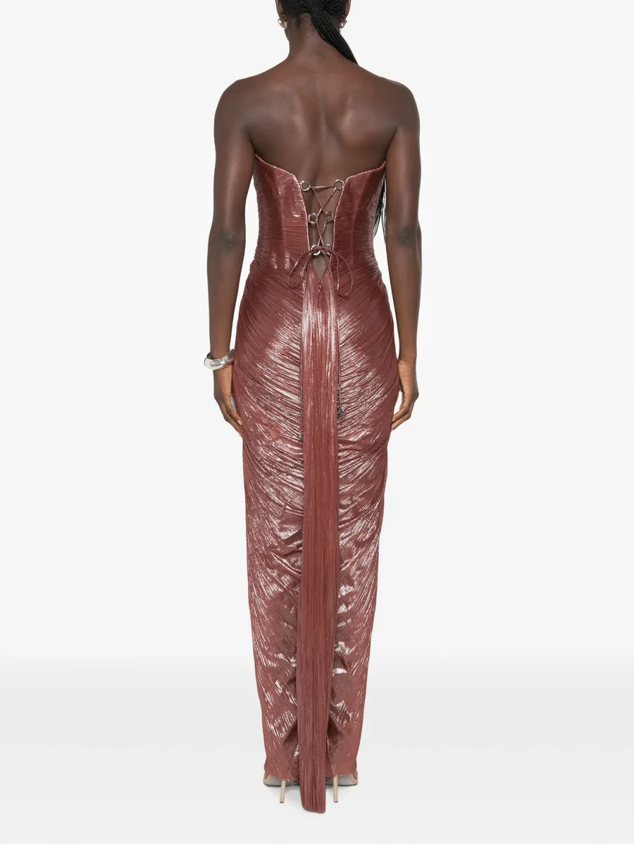 cut-out plissé maxi dress 4