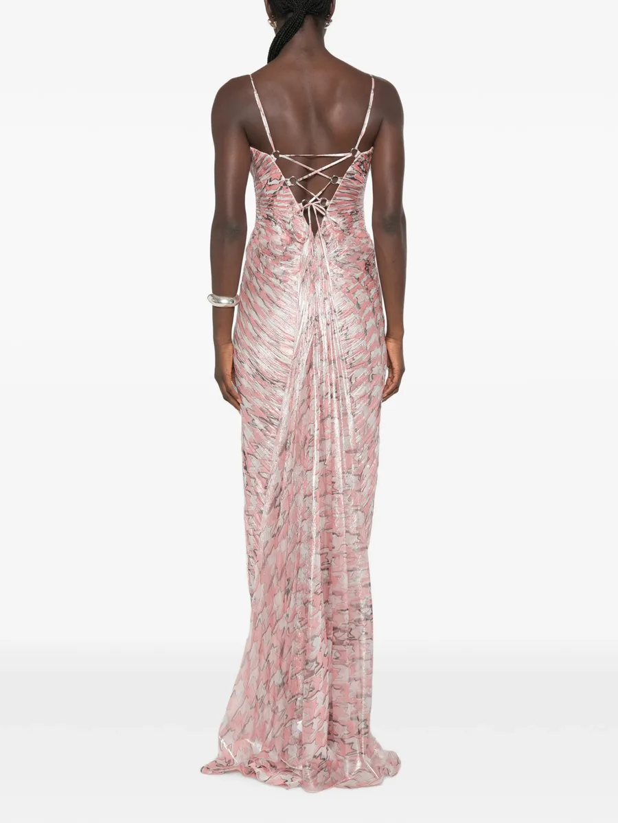plissé-effect cutout maxi dress 4