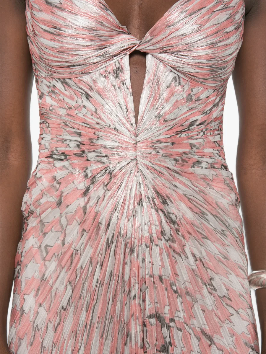 plissé-effect cutout maxi dress 5