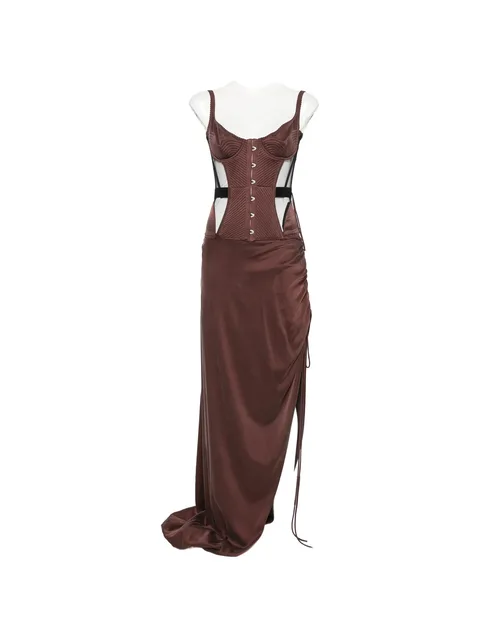 Maleena quilted corset maxi dress