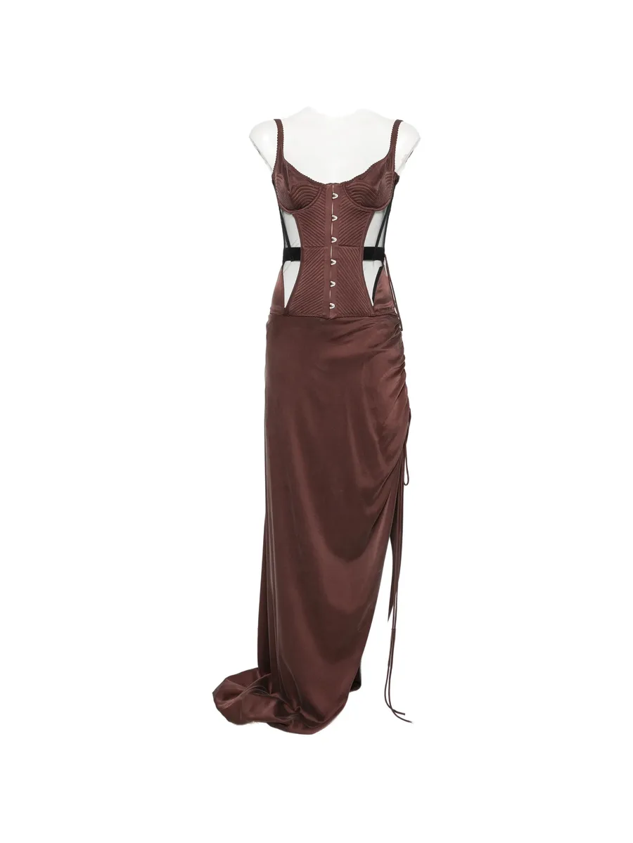 Maleena quilted corset maxi dress 1
