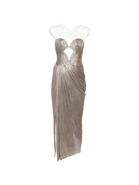 cut-out lace-up maxi dress