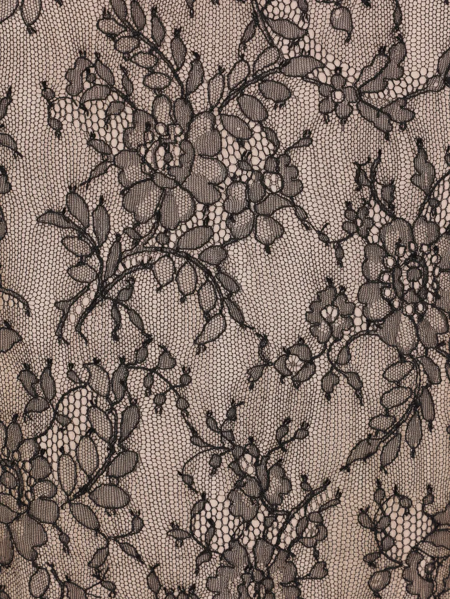 maxi Chantilly lace-overlay halterneck dress 4