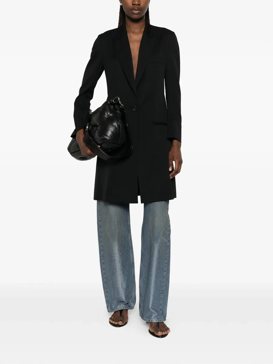 asymmetric-panel single-breasted coat 4