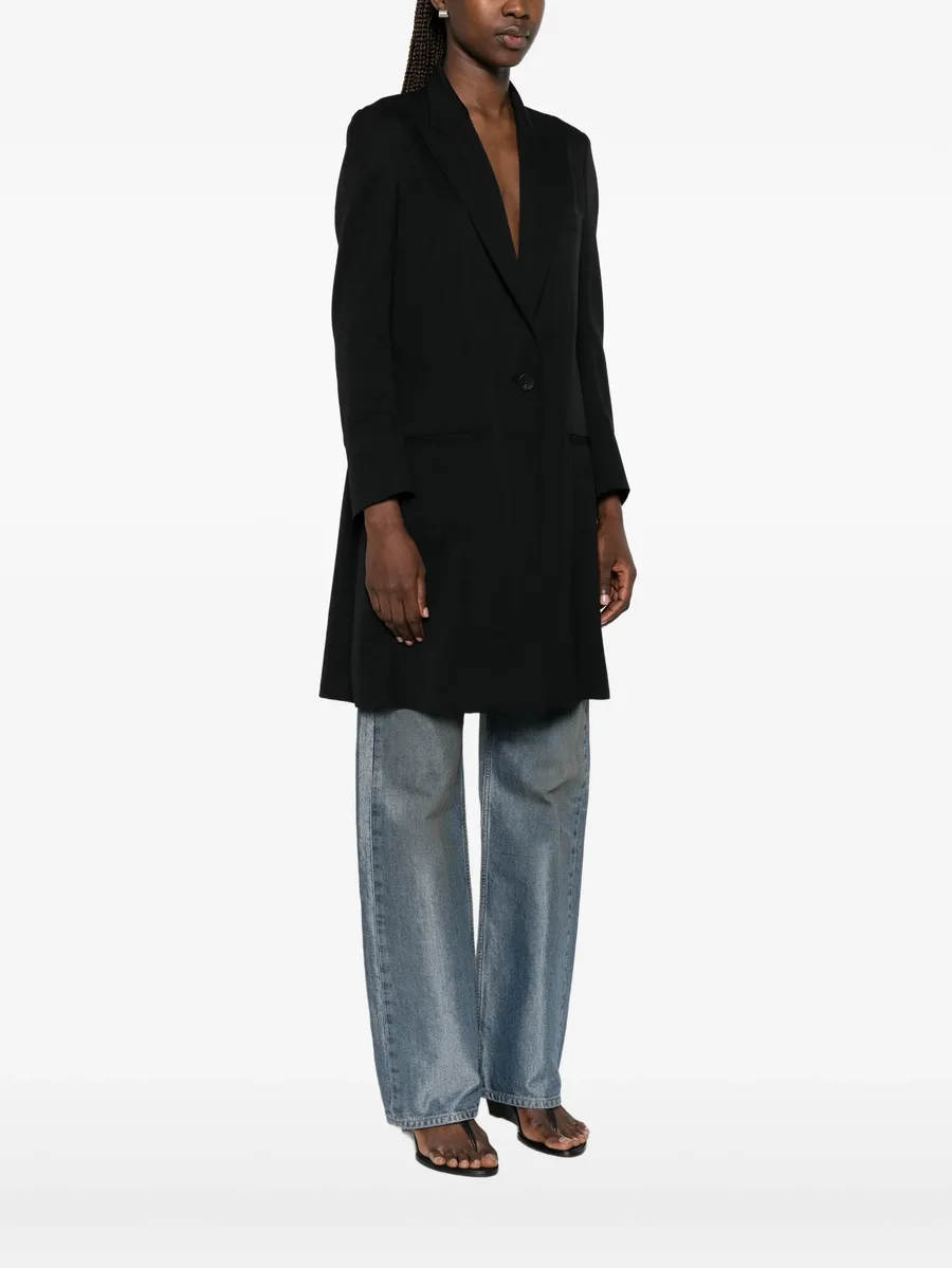 asymmetric-panel single-breasted coat 6