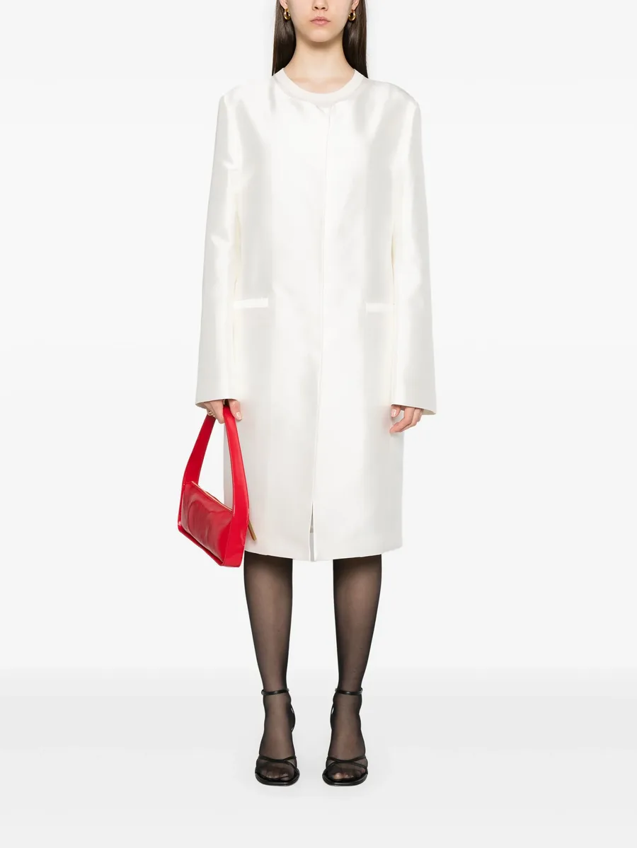 collarless silk coat 3