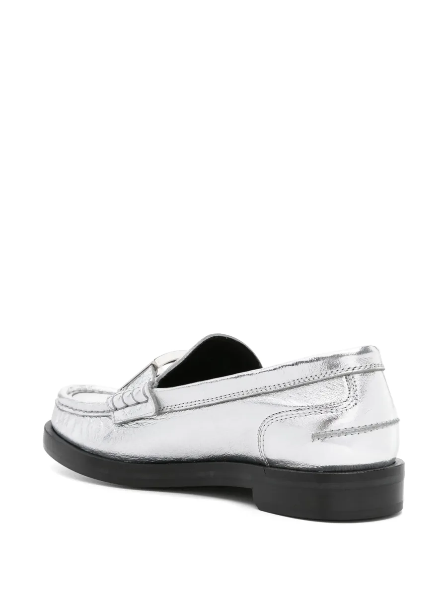 Baguette metallic leather loafers 5