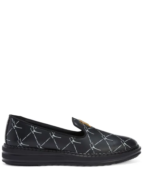 Tim logo-lettering loafers