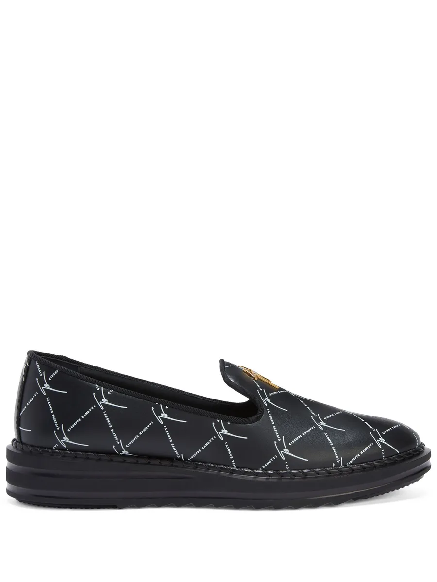 Tim logo-lettering loafers 2