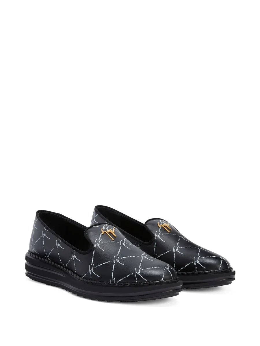 Tim logo-lettering loafers 4