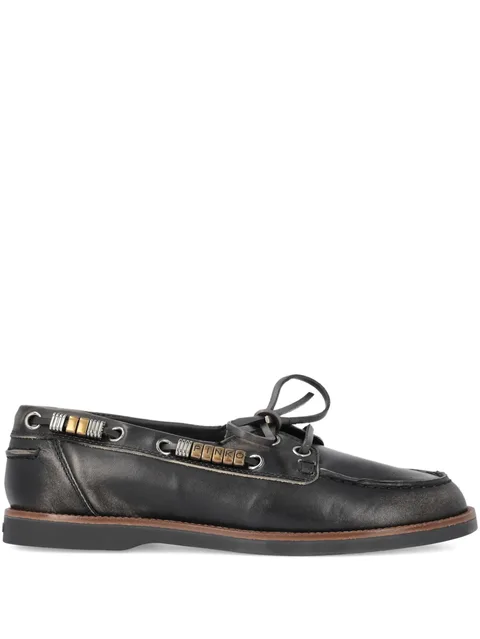 leather moccasins with jewel details