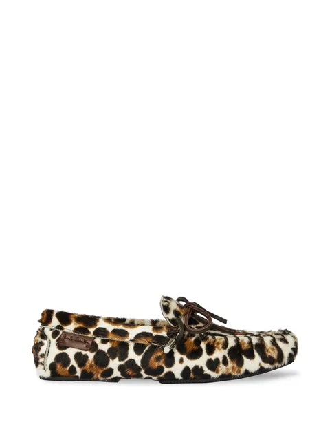 Sonna leopard print faux pony moccasins