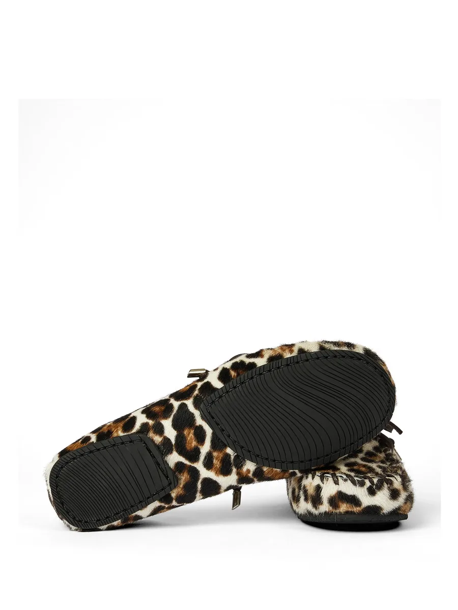 Sonna leopard print faux pony moccasins 9