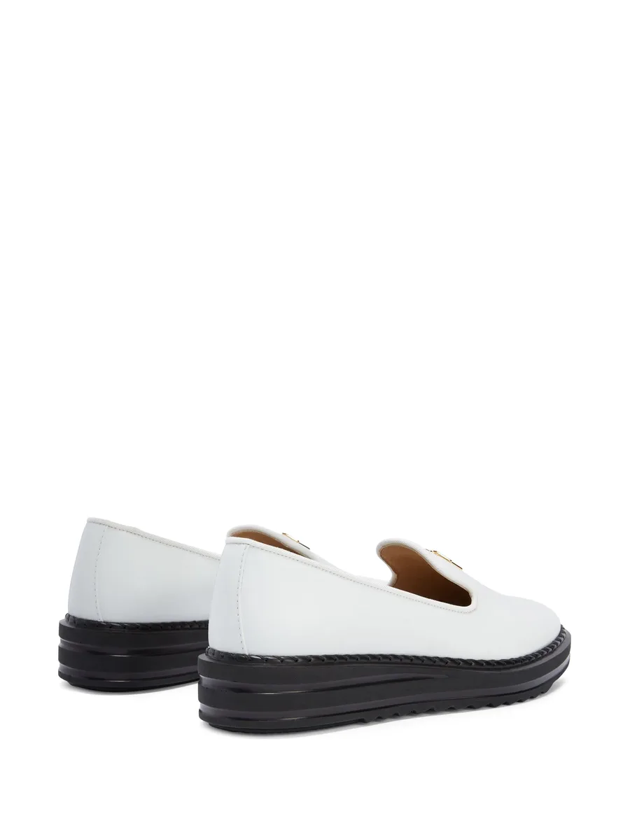 logo-plaque leather loafers 6