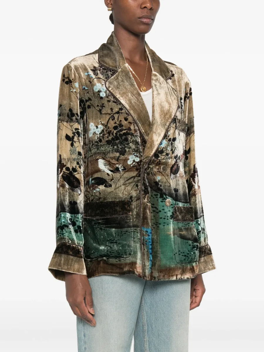 graphic-print blazer 3