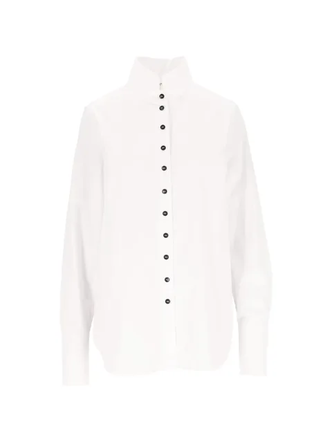 Alvina high-neck button-down shirt