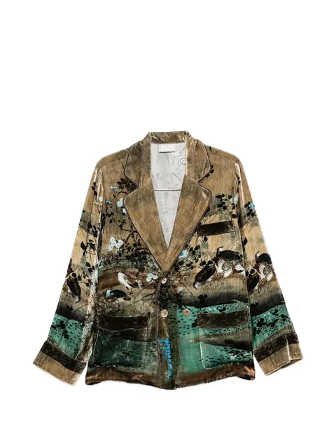 graphic-print blazer
