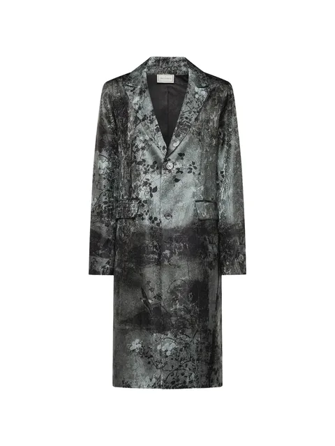 JP682DOX floral-motif notched-lapel coat