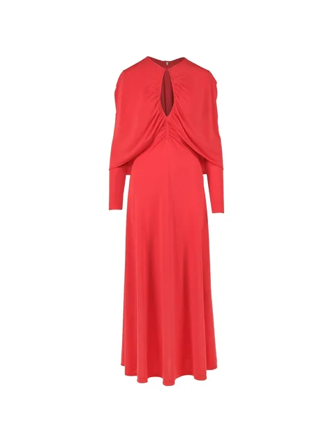 Silent Solstice cape-detail maxi dress