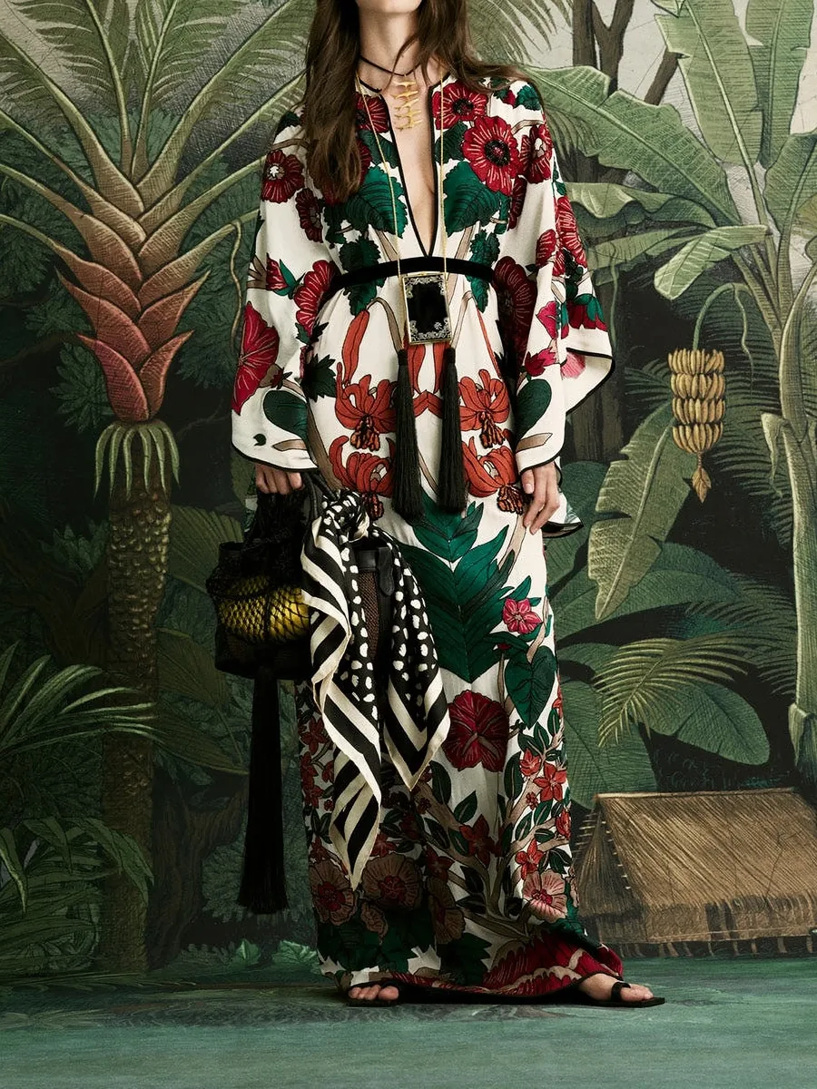 Papillon floral-print silk maxi dress 2