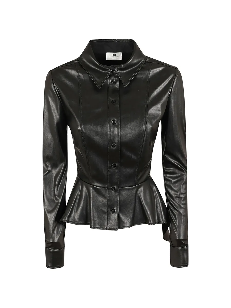 peplum-hem long-sleeve shirt 1