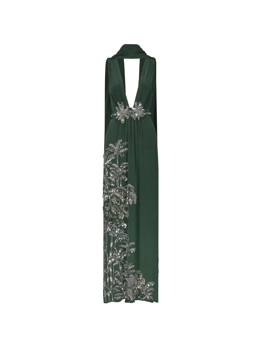 Expedición Elegante sequin-embellished silk maxi dress 4
