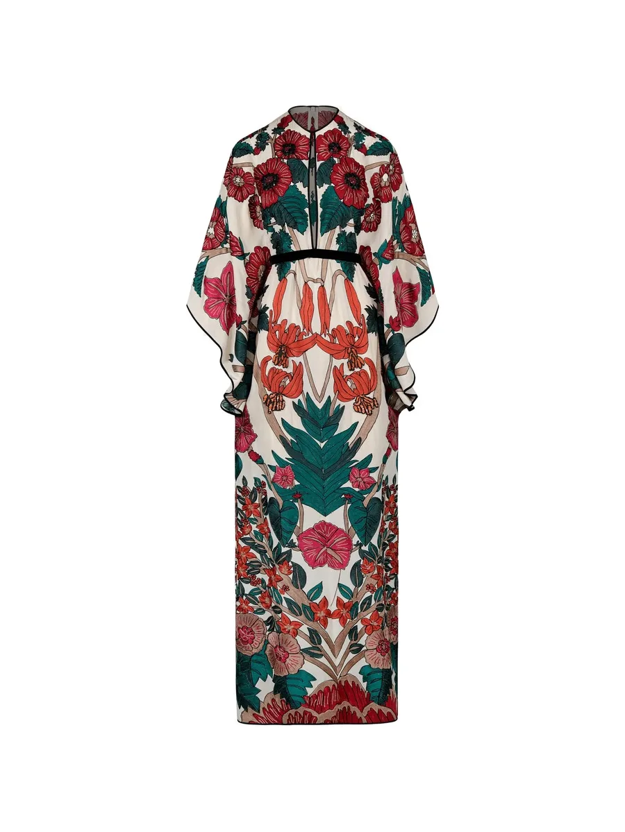 Papillon floral-print silk maxi dress 1