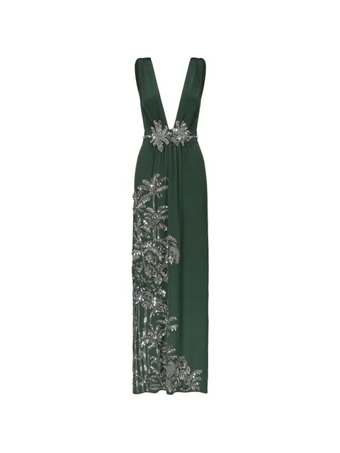 Expedición Elegante sequin-embellished silk maxi dress