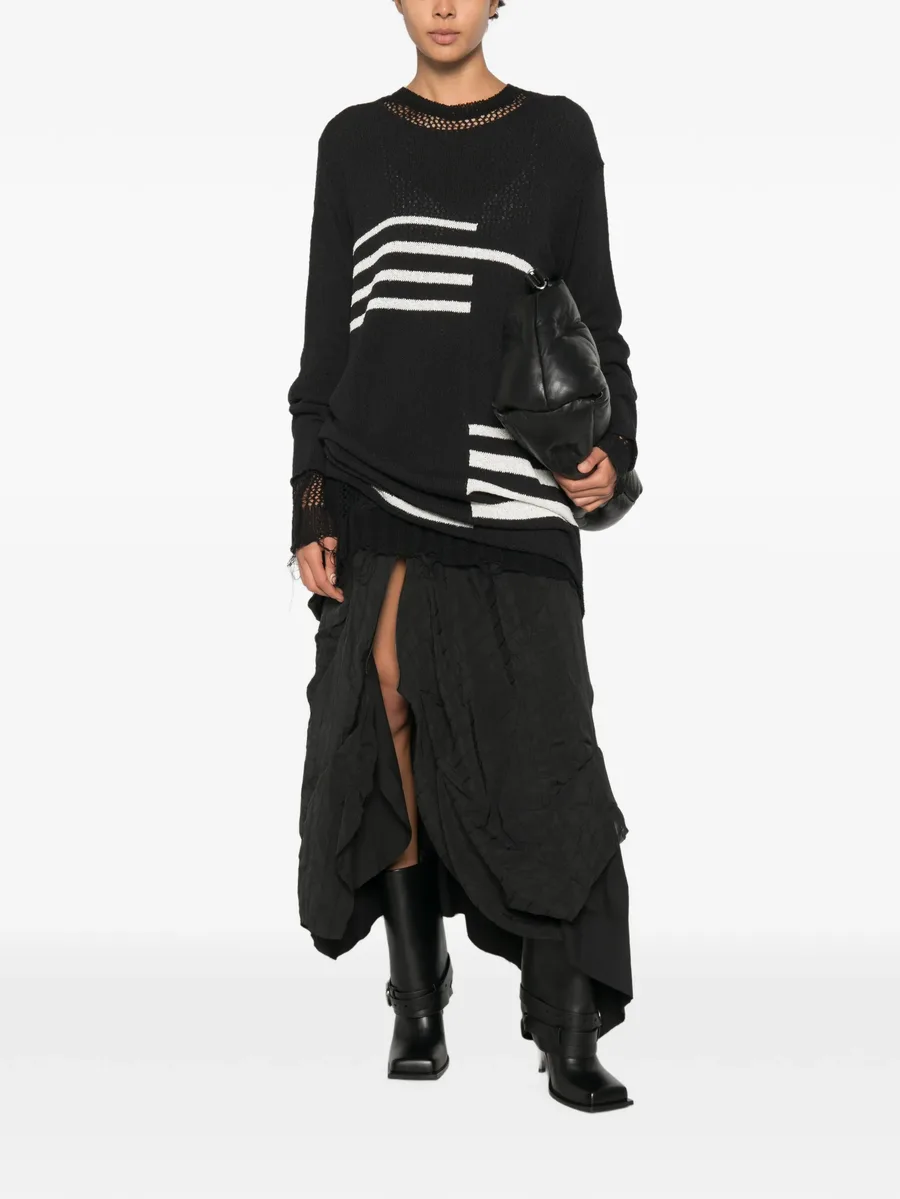 intarsia-knit distressed-effect sweater 2