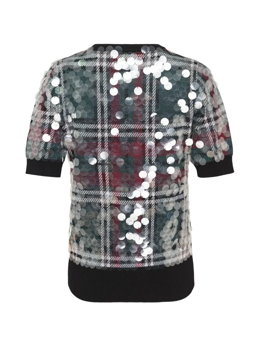 sequin-embellished plaid sweater 2