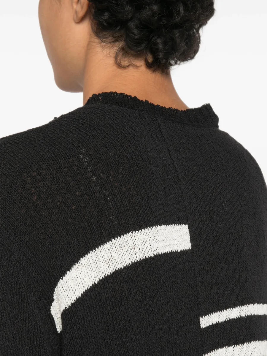 intarsia-knit distressed-effect sweater 5