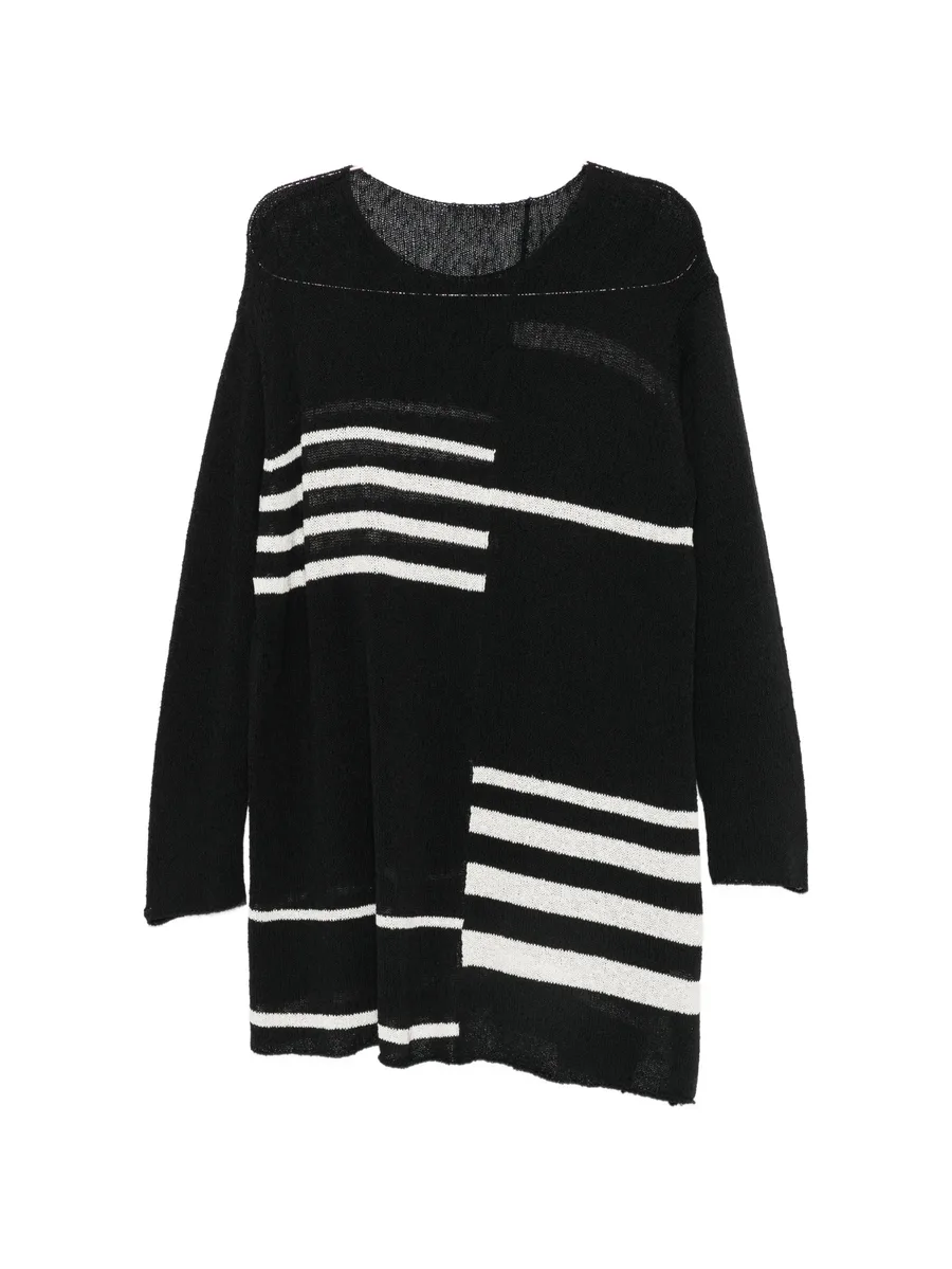 intarsia-knit distressed-effect sweater 1
