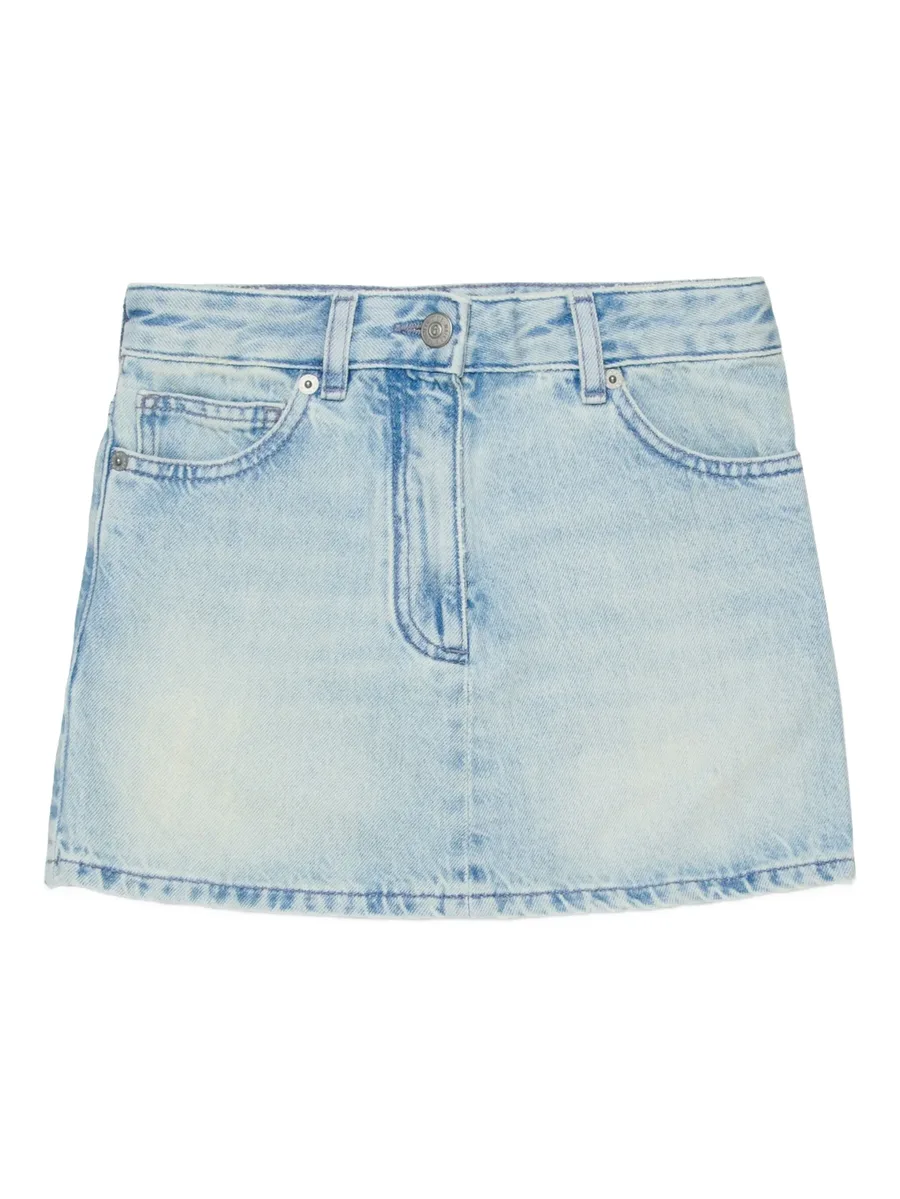 джинсовая юбка с нашивкой-логотипом 1