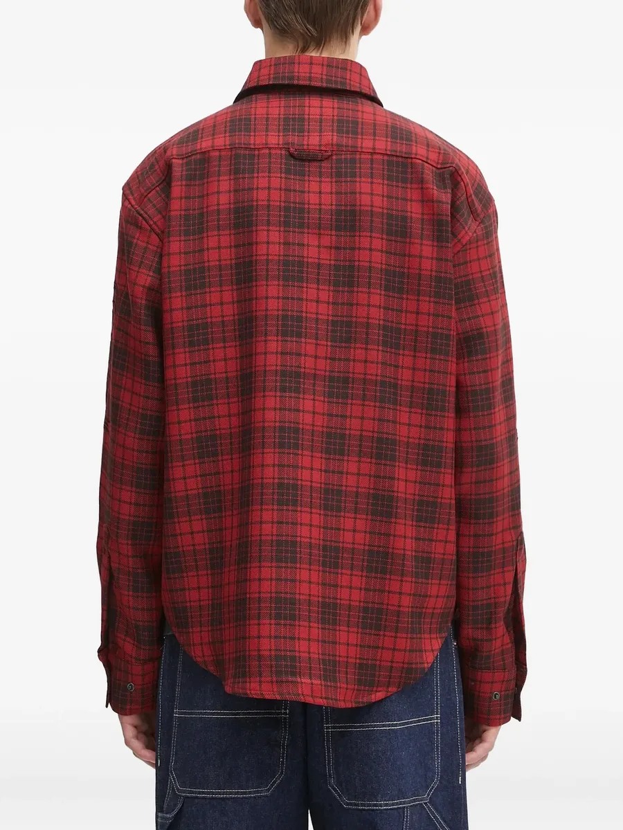 plaid-pattern long-sleeve shirt 8