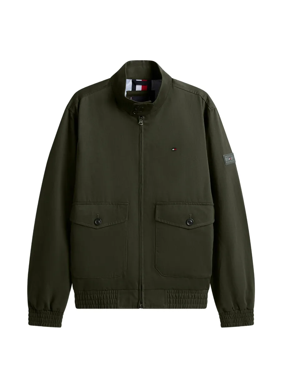 logo-patch zip-up cotton jacket 1